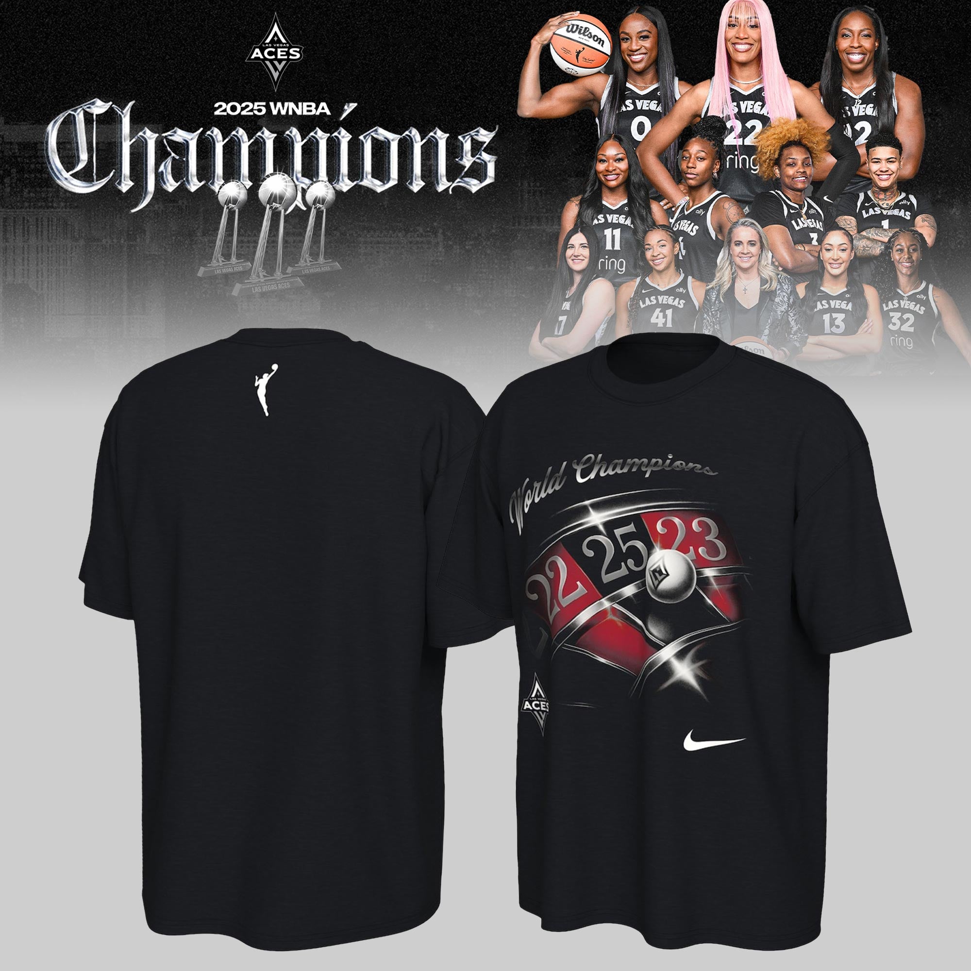 Las Vegas Aces 2025 WNBA Champions T-shirt