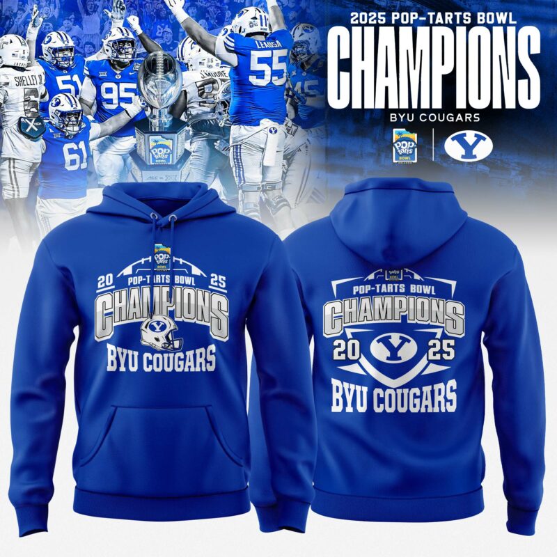 _ .BYU Cougars 2025 Pop-Tarts Bowl Champions Hoodie