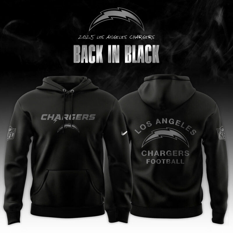 Los Angeles Chargers 'Back in Black' 2025 Special Edition Hoodie