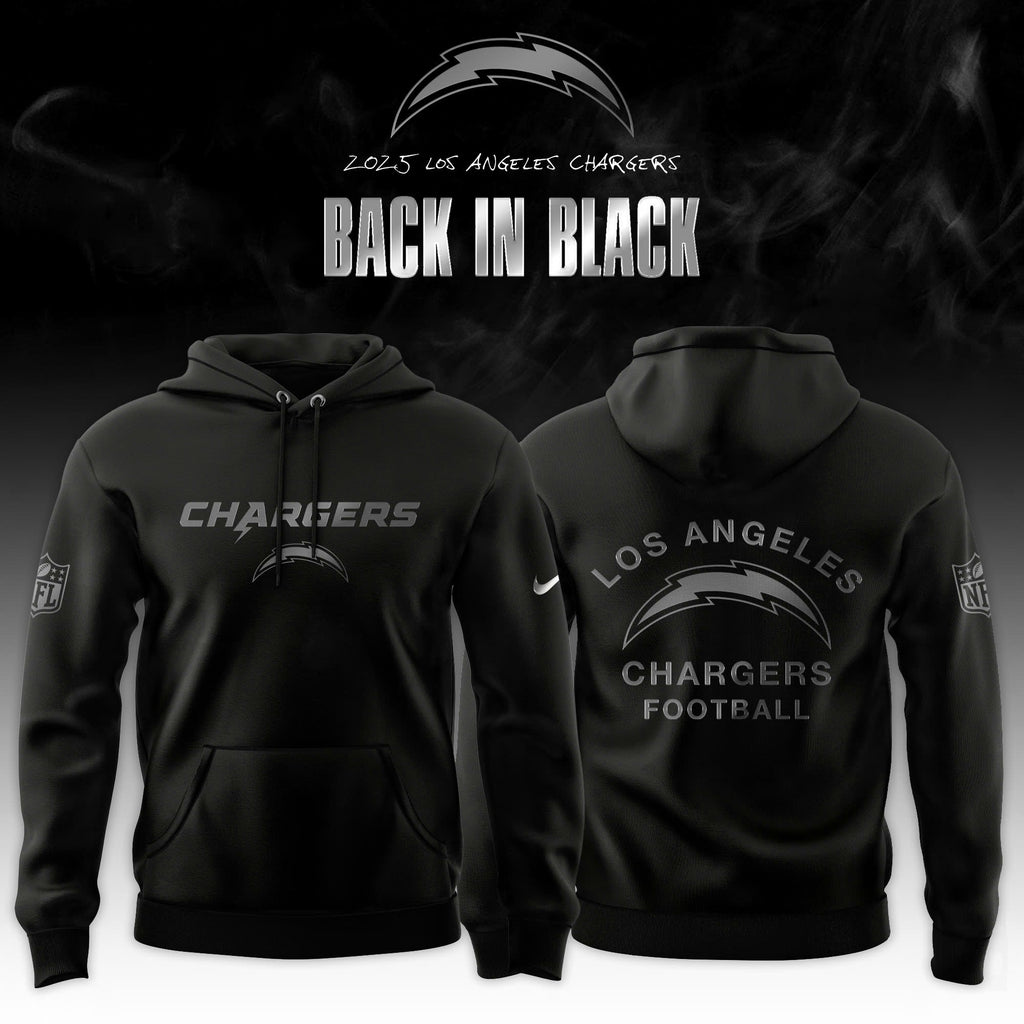 Los Angeles Chargers 'Back in Black' 2025 Special Edition Hoodie