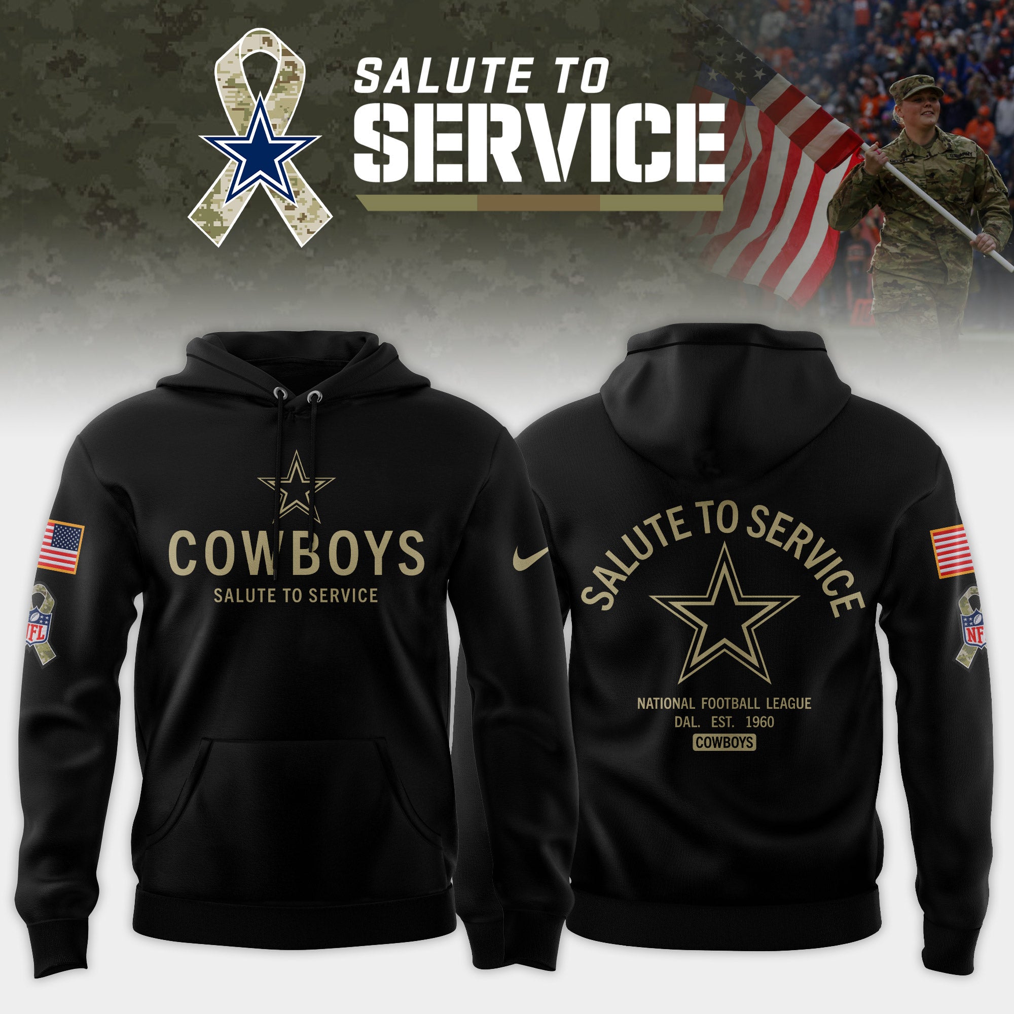 _ Dallas Cowboys 2025 Salute to Service Limited Hoodie - Black