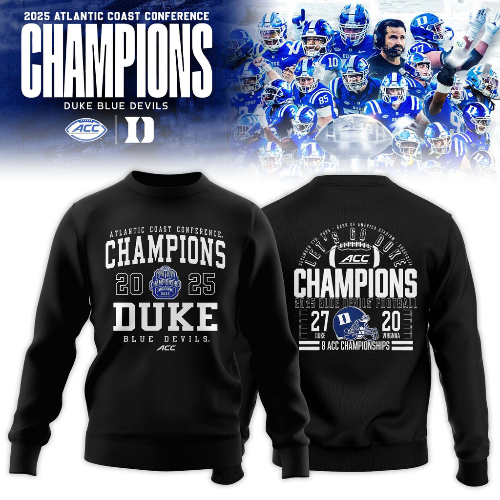 Duke Blue Devils 2025 ACC Football Champions Locker Room Sweatshirt