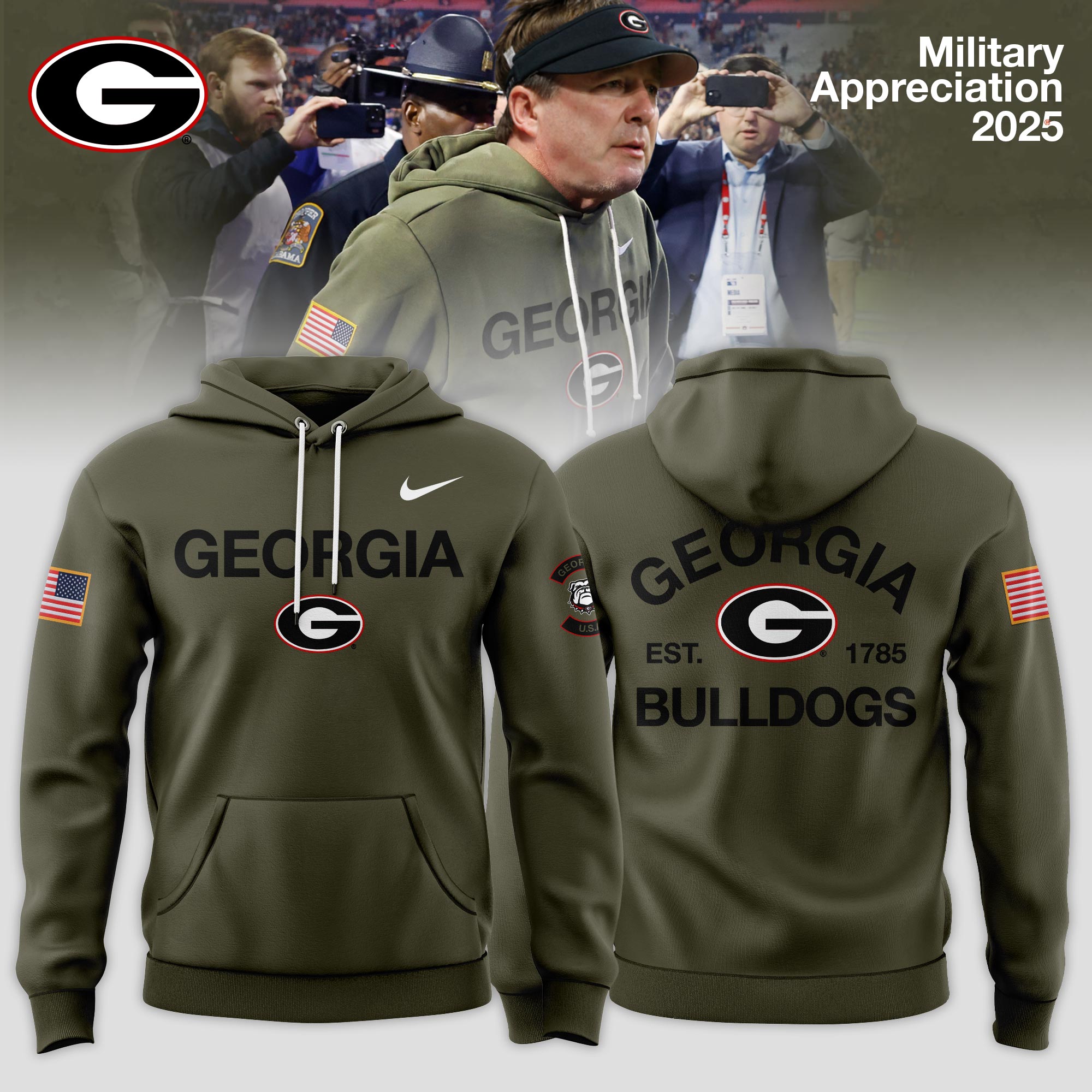 _ Georgia Bulldogs 2025 Military Appreciation Limited Edition Hoodie