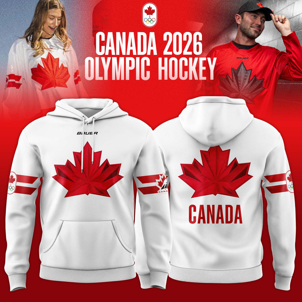 Canada 2026 Olympic Hockey Hoodie - White