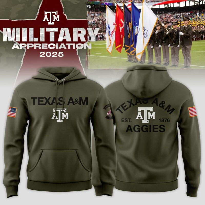 Texas A&amp;M Aggies 2025 Military Appreciation Limited Edition Hoodie