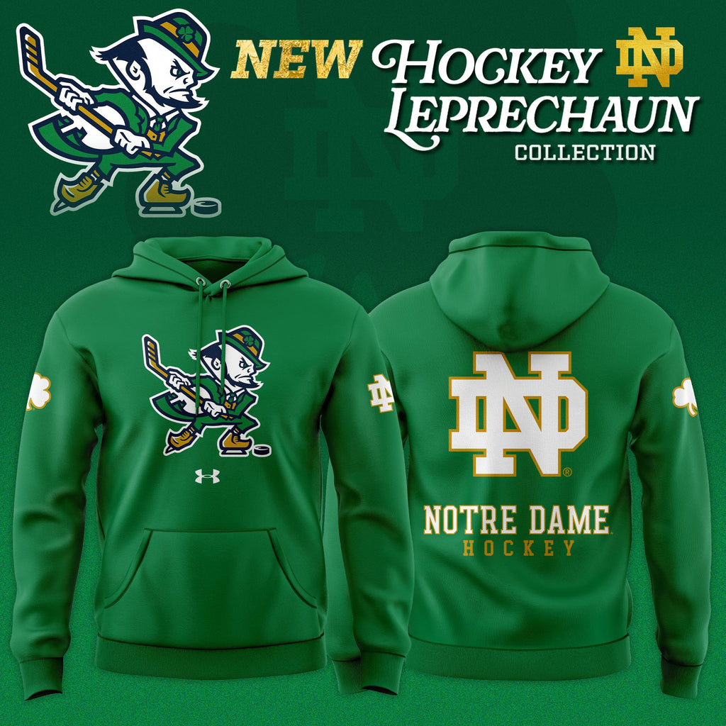 _ Notre Dame Fighting Irish Hockey Leprechaun Limited Editions Hoodie - Green