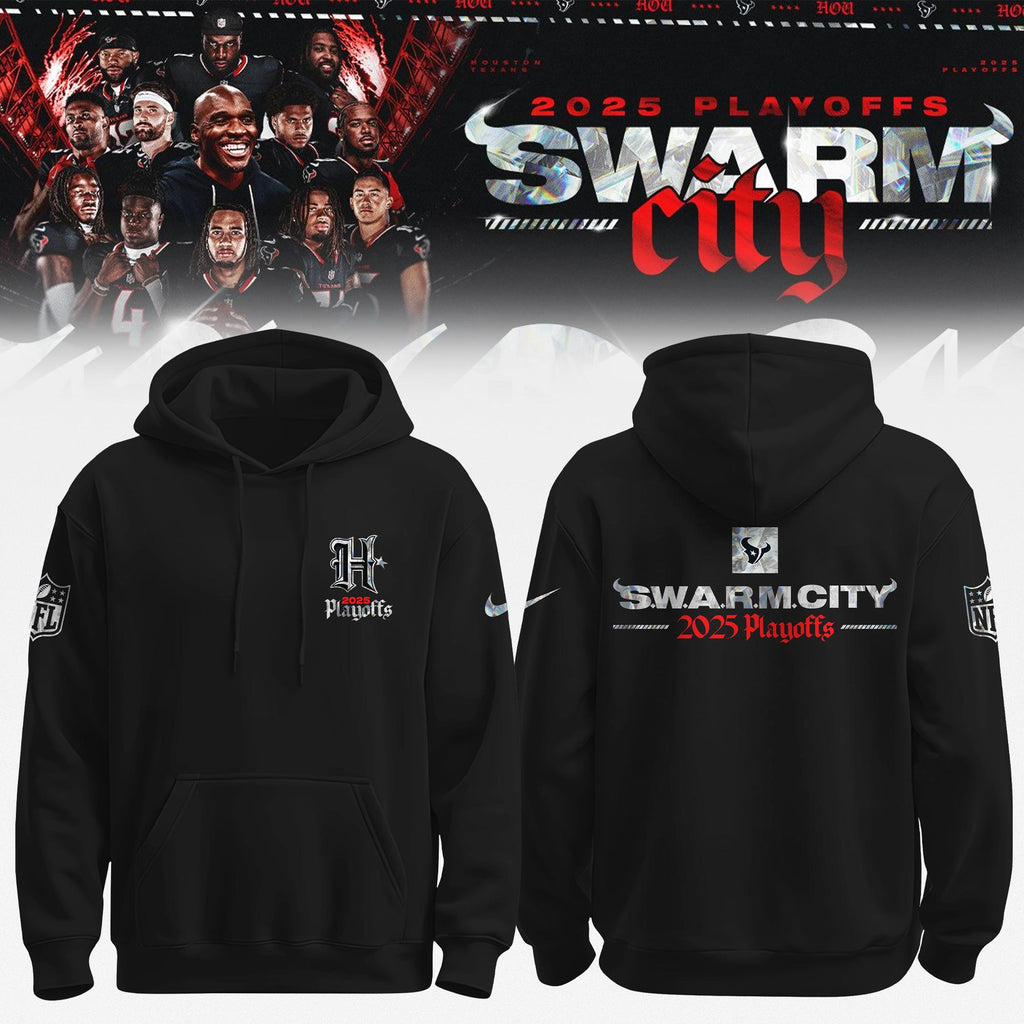 _ Houston Texans 2025 NFL Playoffs S.W.A.R.M. City Special Edition Hoodie