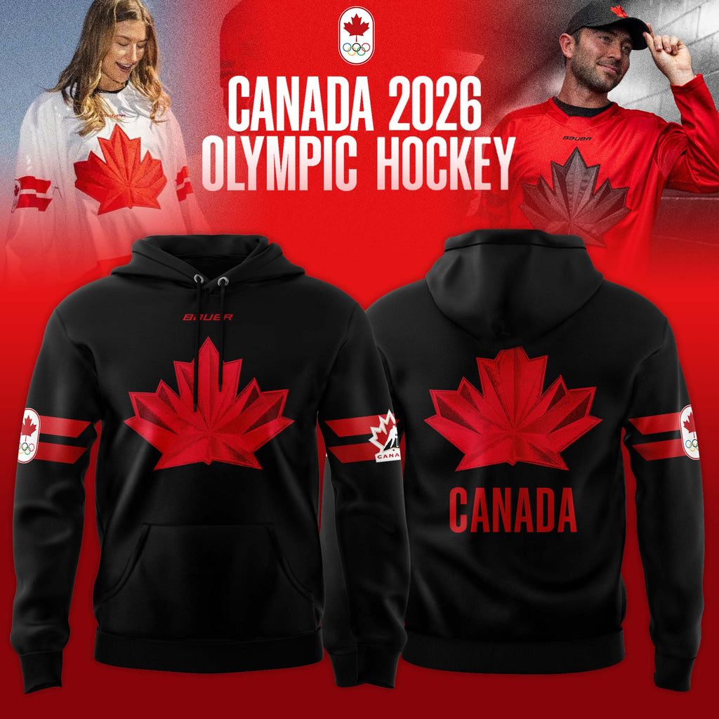 Canada 2026 Olympic Hockey Hoodie - Black