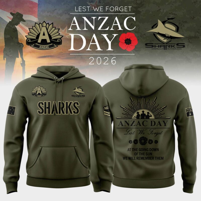 Cronulla Sharks Anzac Day Hoodie