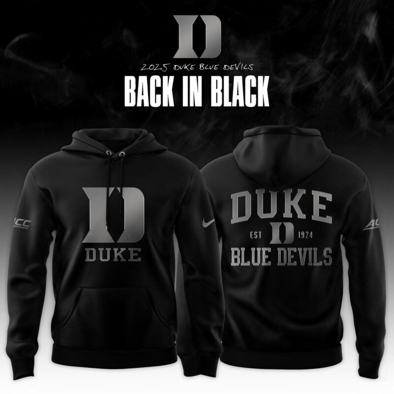 Duke Blue Devils 'Back in Black' 2025 Special Edition Hoodie