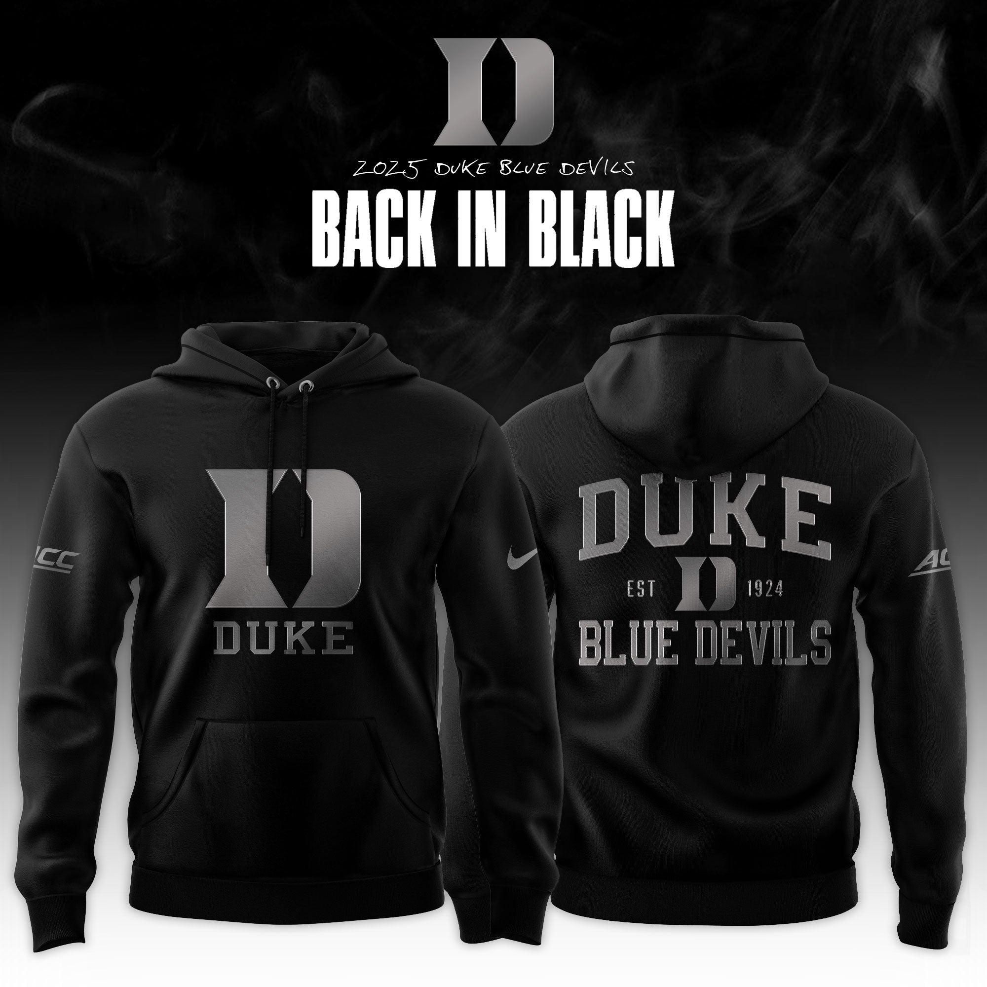 Duke Blue Devils 'Back in Black' 2025 Special Edition Hoodie