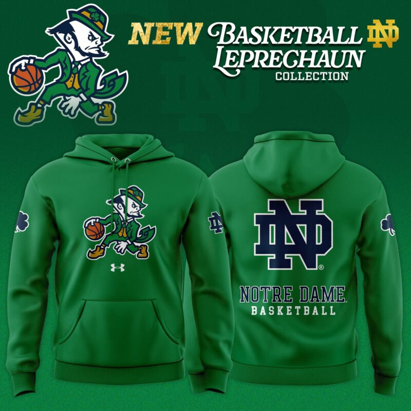 _ .Notre Dame Fighting Irish Basketball Leprechaun Limited Editions Hoodie - Green