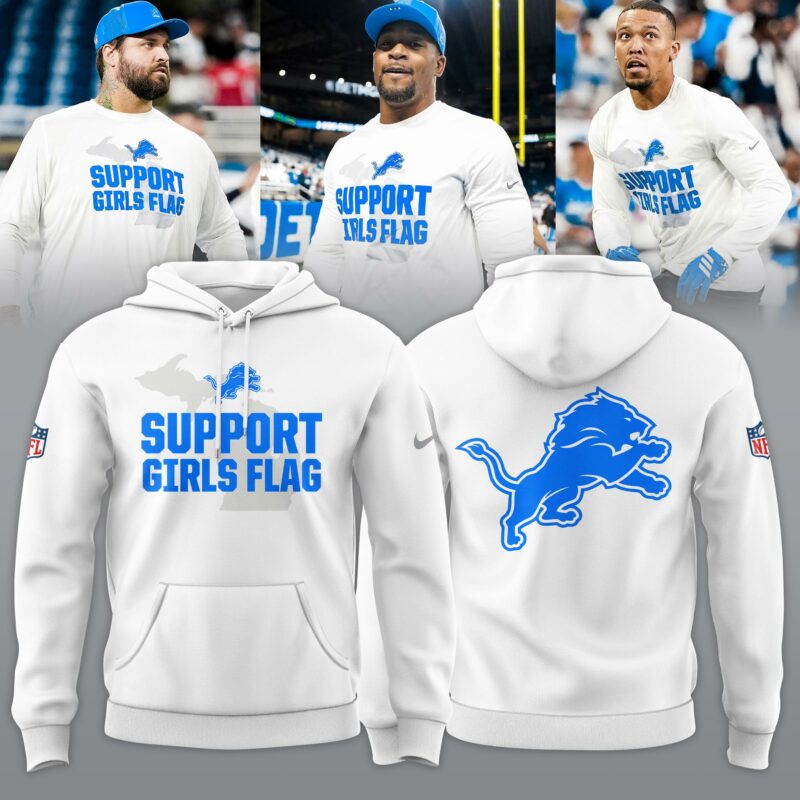 _ .Detroit Lions "Support Girls Flag" Limited Edition Hoodie