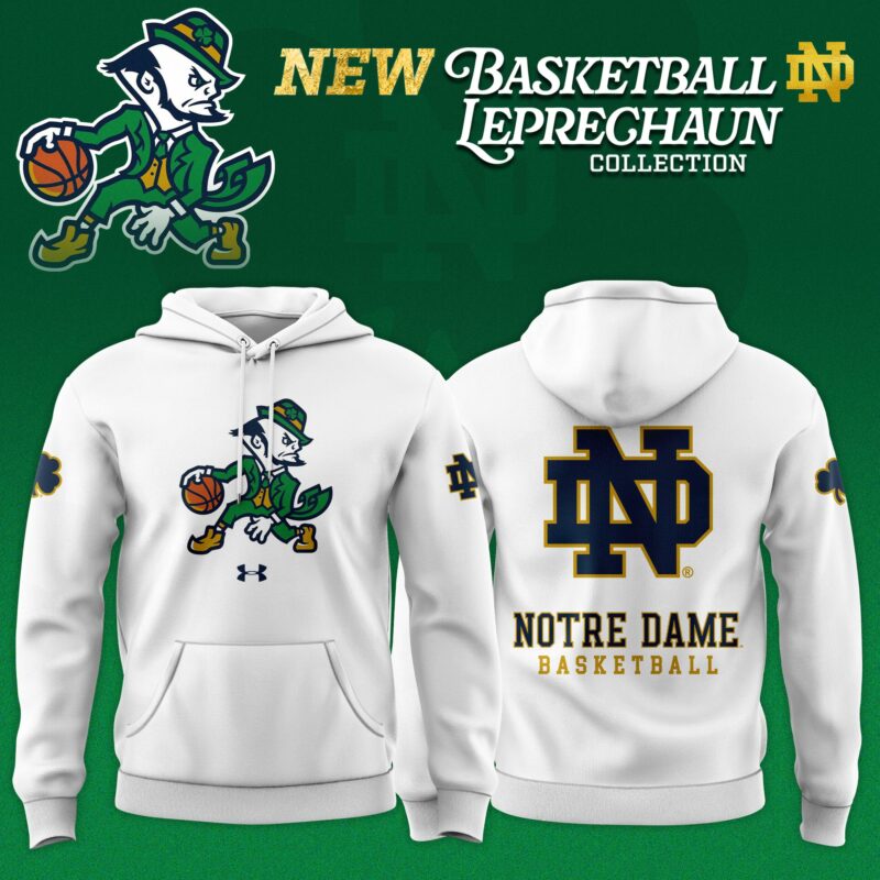_ .Notre Dame Fighting Irish Basketball Leprechaun Limited Editions Hoodie - White