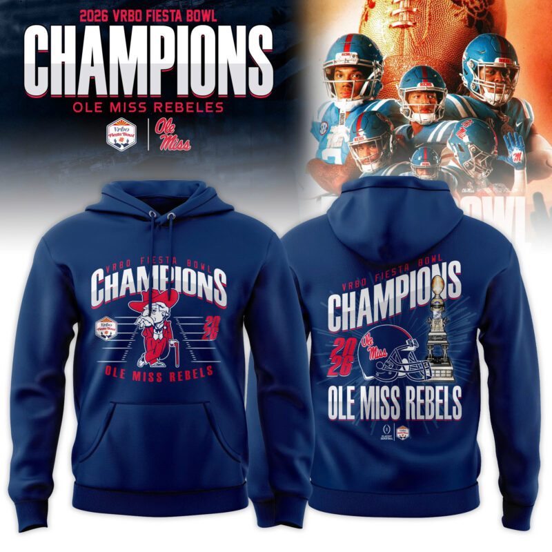 Ole Miss Rebels 2026 Fiesta Bowl Champions Hoodie - Navy