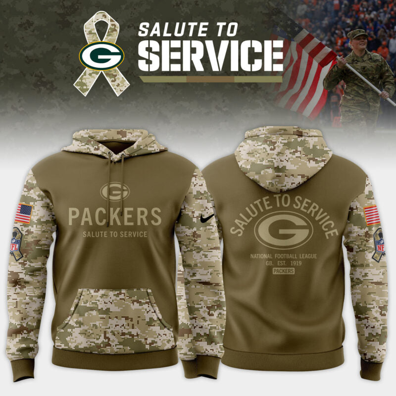 Green Bay Packers 2025 Salute to Service Limited Hoodie - Camo