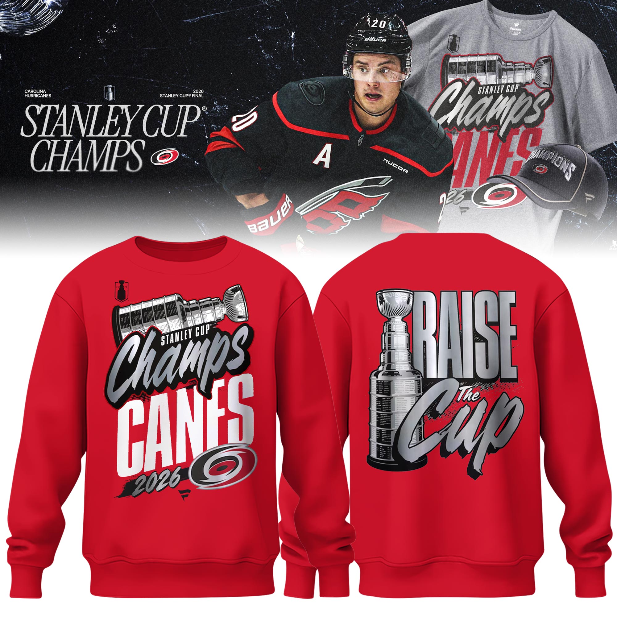 Carolina Hurricanes 2026 Stanley Cup Champions Locker Room Sweatshirt