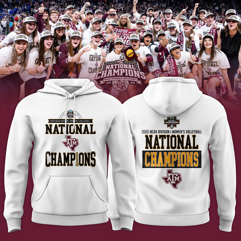 _ Texas A&amp;M Aggies 2025 NCAA Women's Volleyball National Champions Locker Room Hoodie