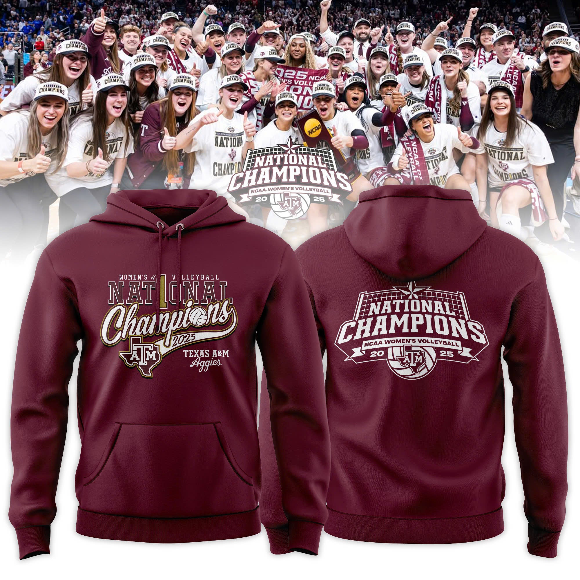 _ Texas A&amp;M Aggies 2025 NCAA Women's Volleyball National Champions Hoodie