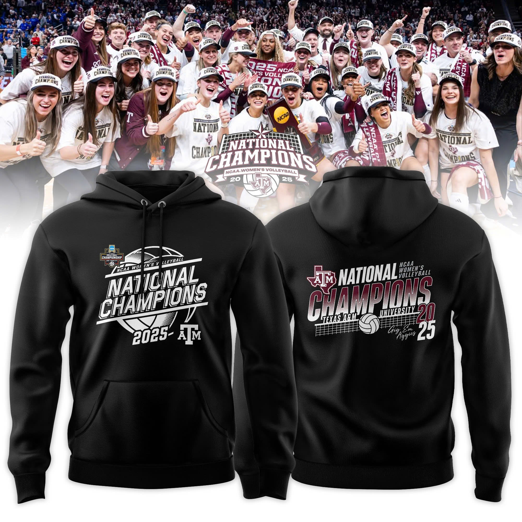 _ Texas A&amp;M Aggies 2025 NCAA Women's Volleyball National Champions Hoodie
