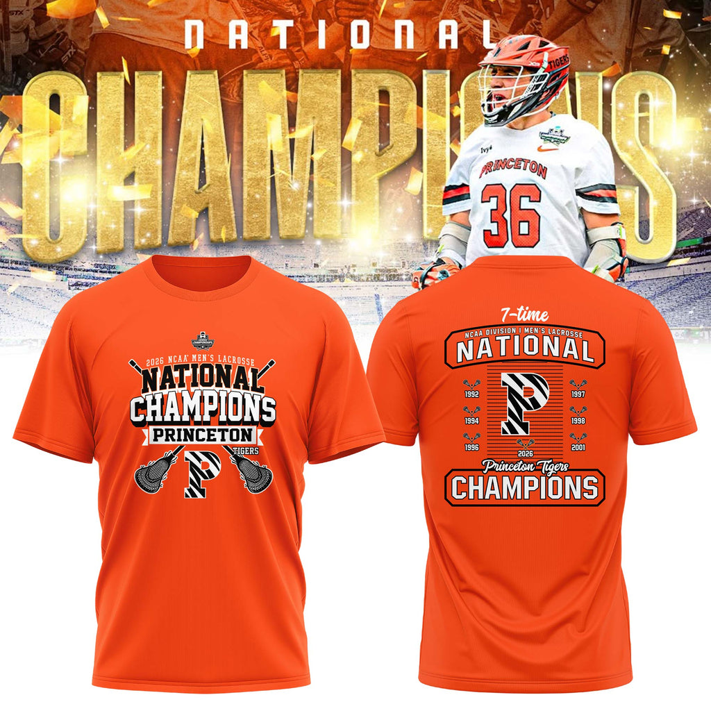 Princeton Tigers 2026 NCAA Men's Lacrosse National Champions T-Shirt