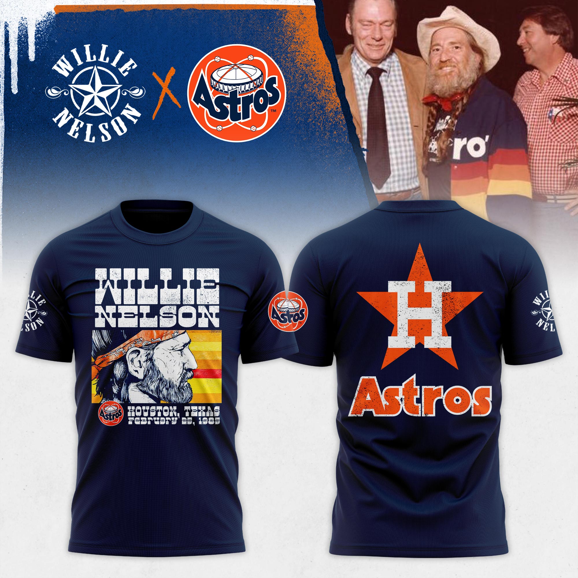 HOU x Willie Nelson Limited Editions Tshirt - Navy