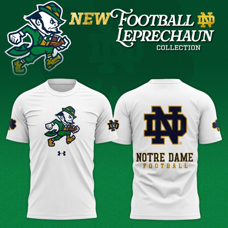 Notre Dame Fighting Irish Football Leprechaun Limited Editions T-Shirt - White