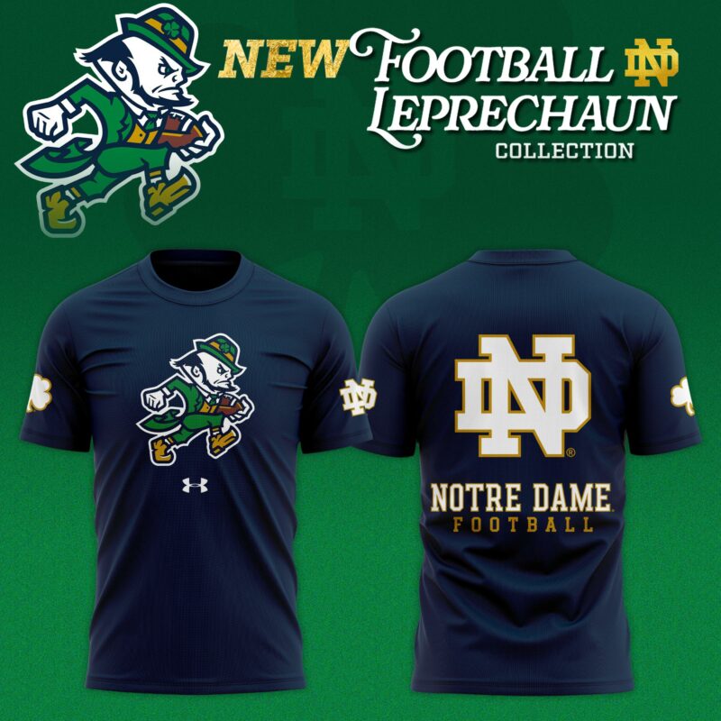 Notre Dame Fighting Irish Football Leprechaun Limited Editions T-Shirt - Navy