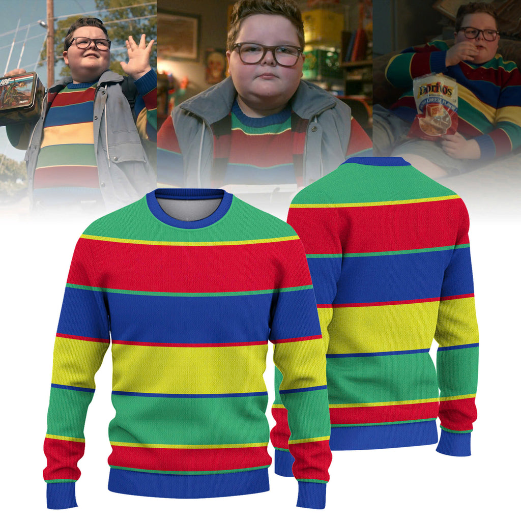 Derek Turnbow Multicolored Striped Sweater In Stranger Things 5