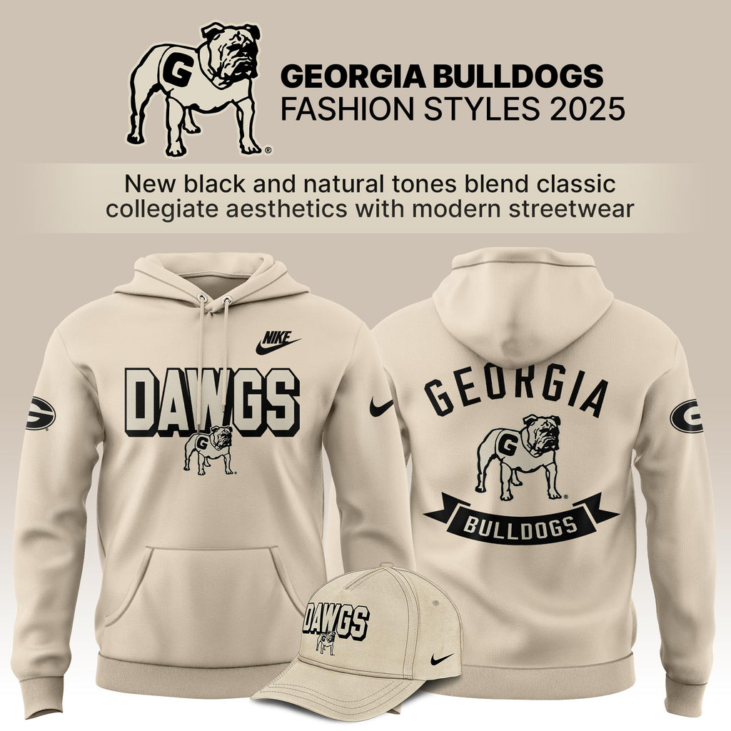 Georgia Bulldogs Bold Fashion 2025 Limited Edition Hoodie - Natural