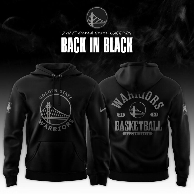 Golden State Warriors 'Back in Black' 2025 Special Edition Hoodie