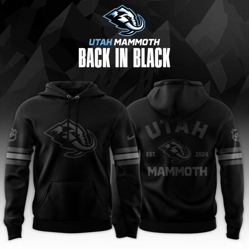Utah Mammoth 'Back in Black' 2025 Special Edition Hoodie