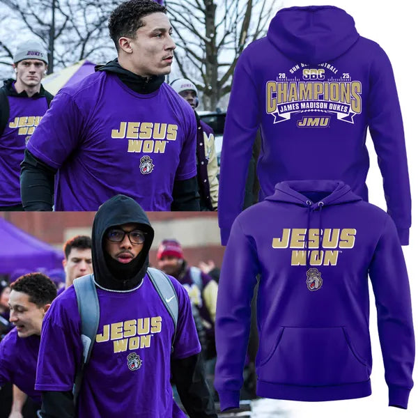 _ Limited Edition JMU Football JESUS WON Hoodie