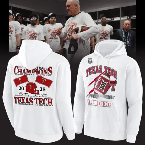 Texas Tech Red Raiders 2025 Big 12 Football Champions Hoodie
