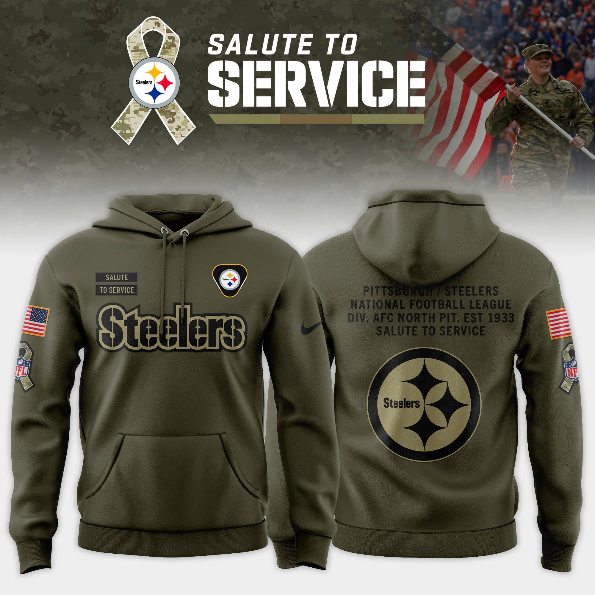 Pittsburgh Steelers 2025 Salute to Service Limited Hoodie