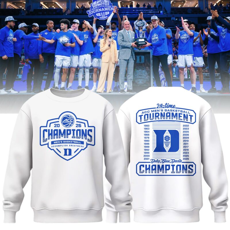 Duke 2026 ACC Men's Basketball Tournament Champions Locker Room Sweatshirt
