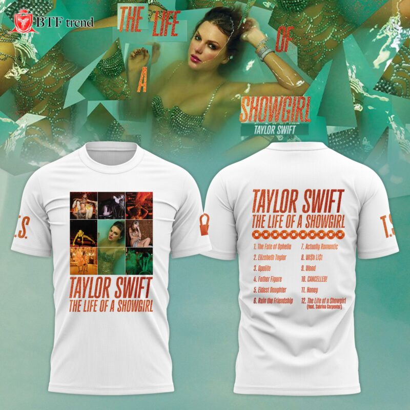 Taylor Swift "The Life of a Showgirl" Album 2025 Limited Editions T-Shirt - White