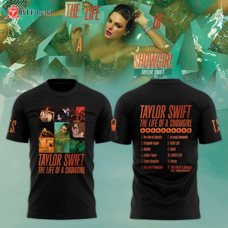 Taylor Swift "The Life of a Showgirl" Album 2025 Limited Editions T-Shirt - Black