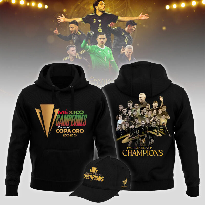 Mexico Concacaf Gold Cup Champions 2025 Hoodie - Black