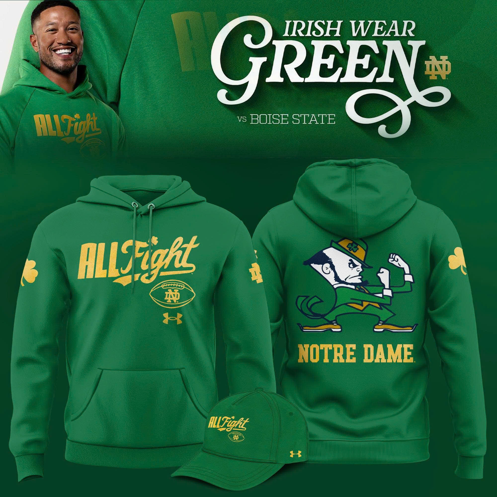 ..Kelly Green Notre Dame Fighting Irish All Fight Limited Edition Hoodie