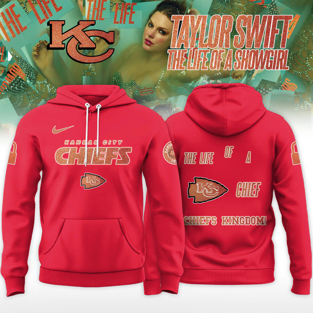Kansas City Chiefs x Taylor Swift "The Life of a Showgirl" Album Limited Editions 2025 Hoodie