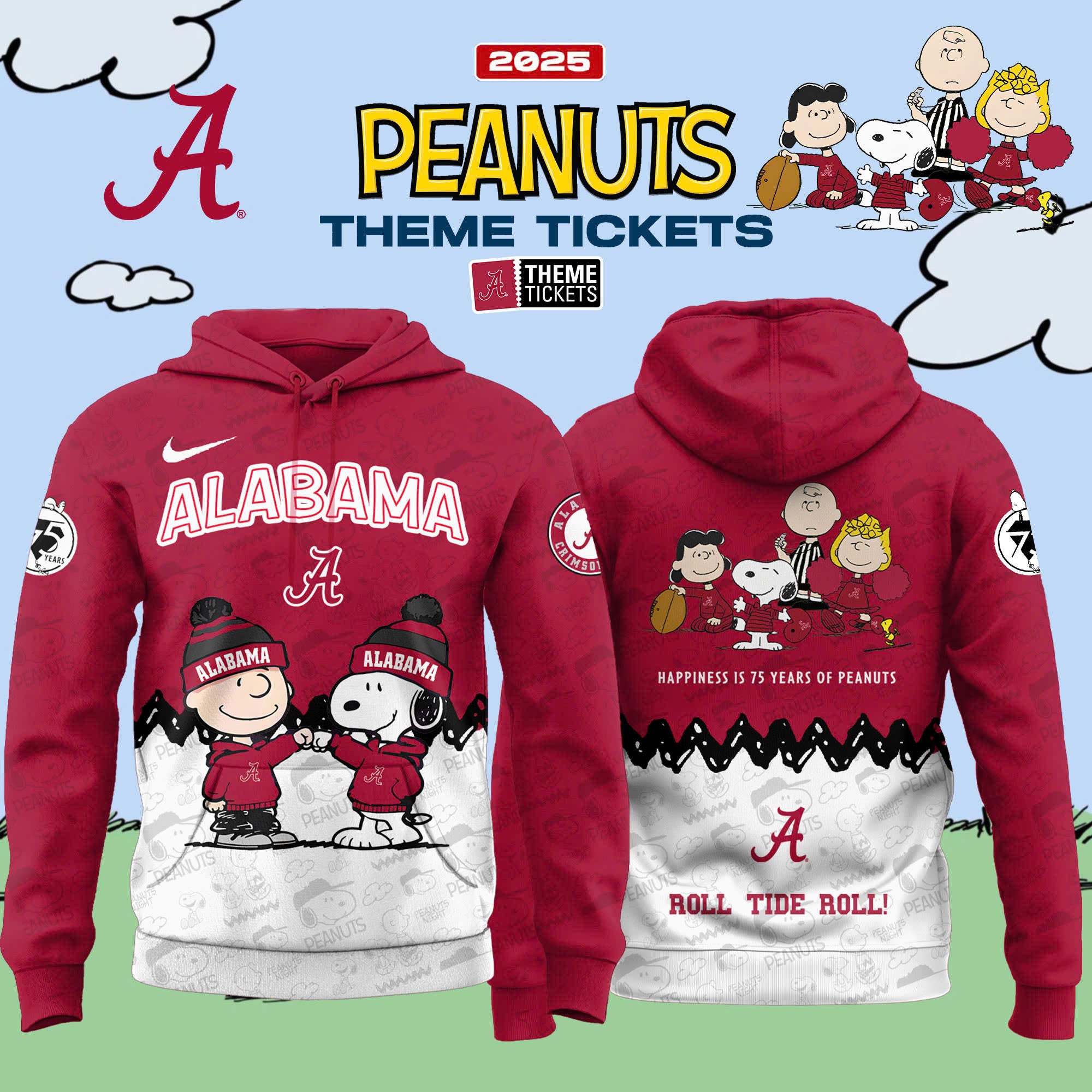 _Alabama Crimson Tide x Peanuts Limited Editions 2025 Hoodie