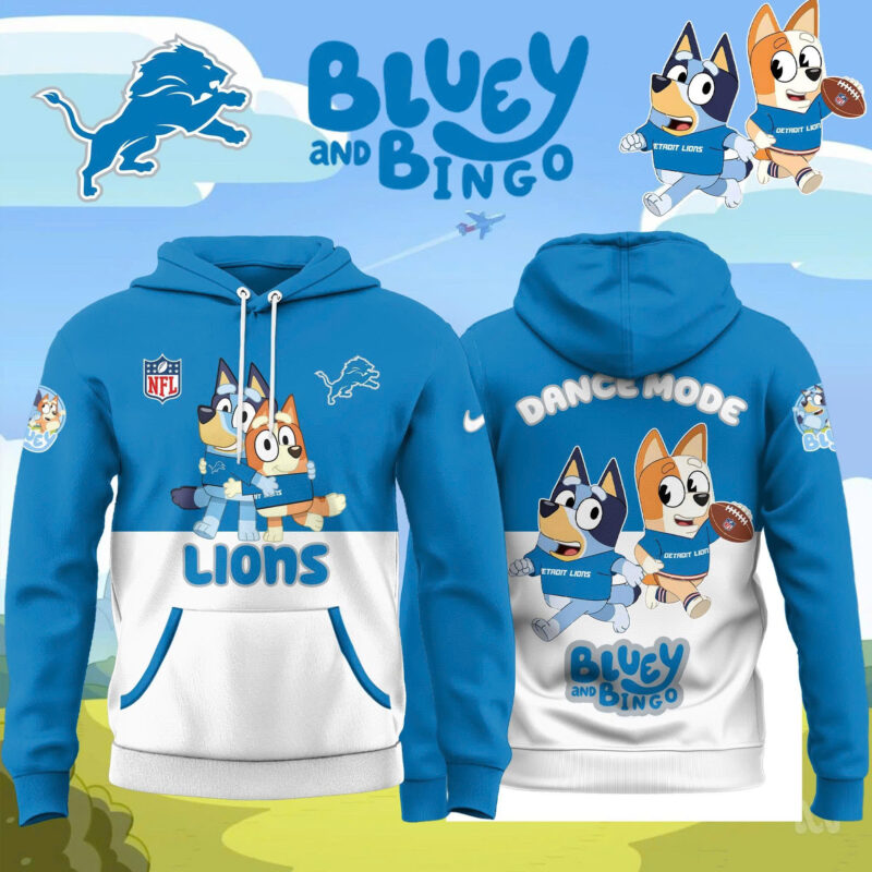 ..Detroit Lions x Bluey And Bingo Limited Editions 2025 Hoodie