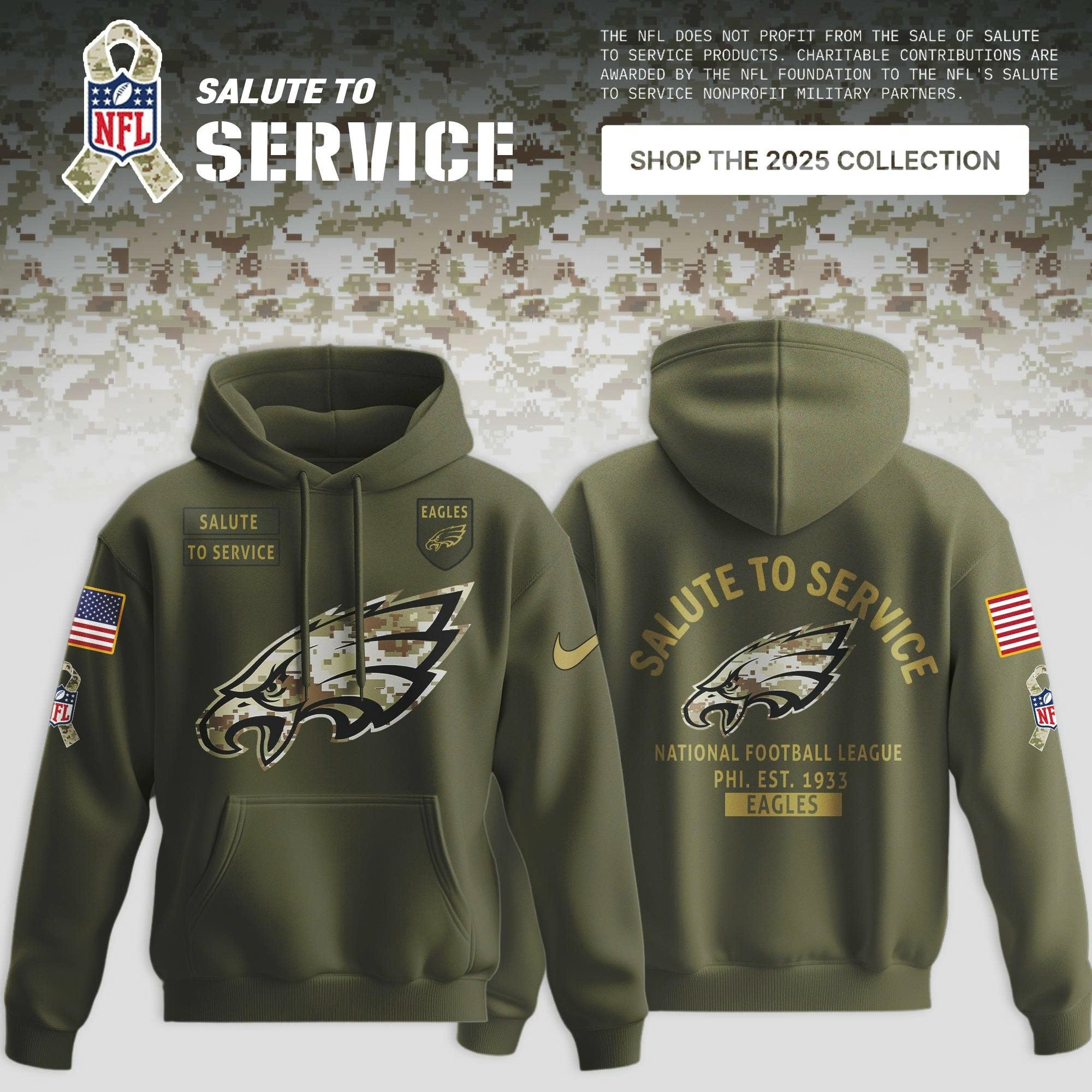 _Philadelphia Eagles Olive 2025 NFL Salute to Service Limited Hoodie