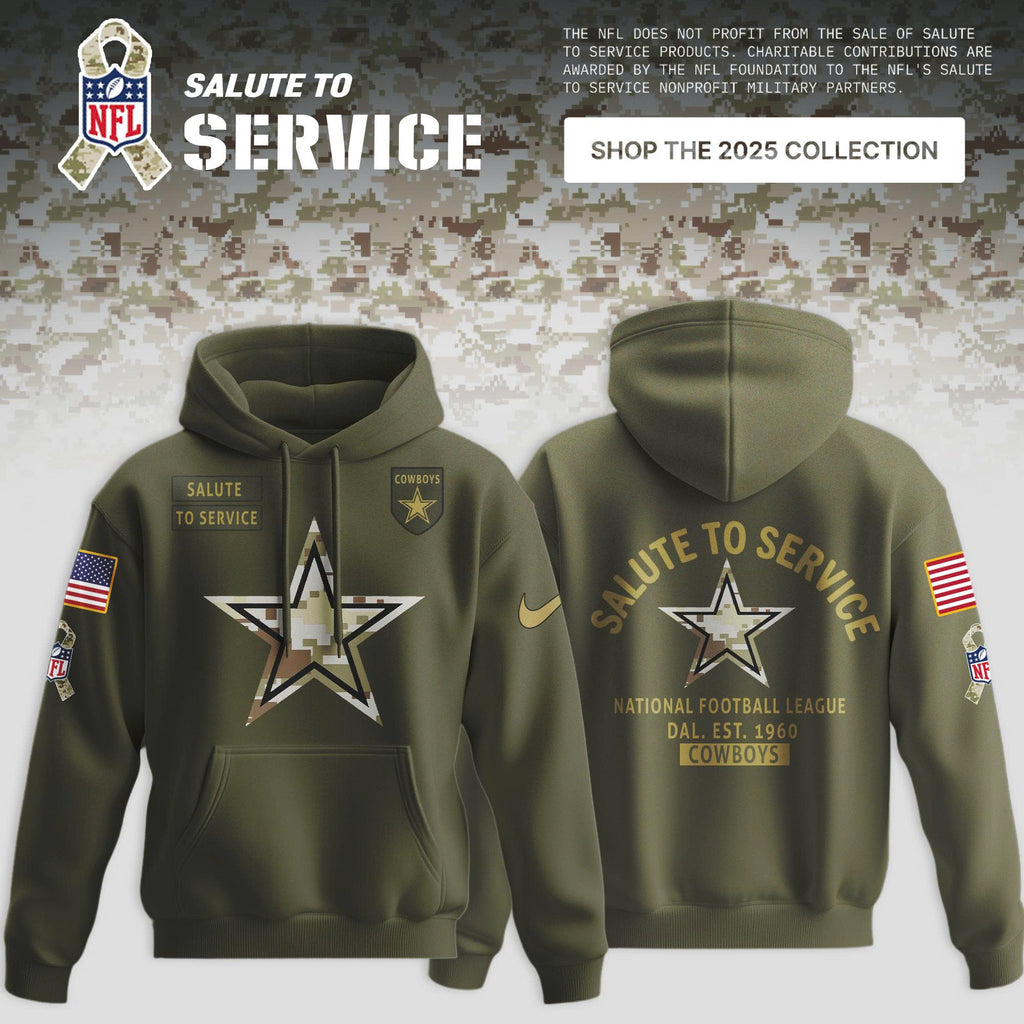 _ Dallas Cowboys Olive 2025 NFL Salute to Service Limited Hoodie