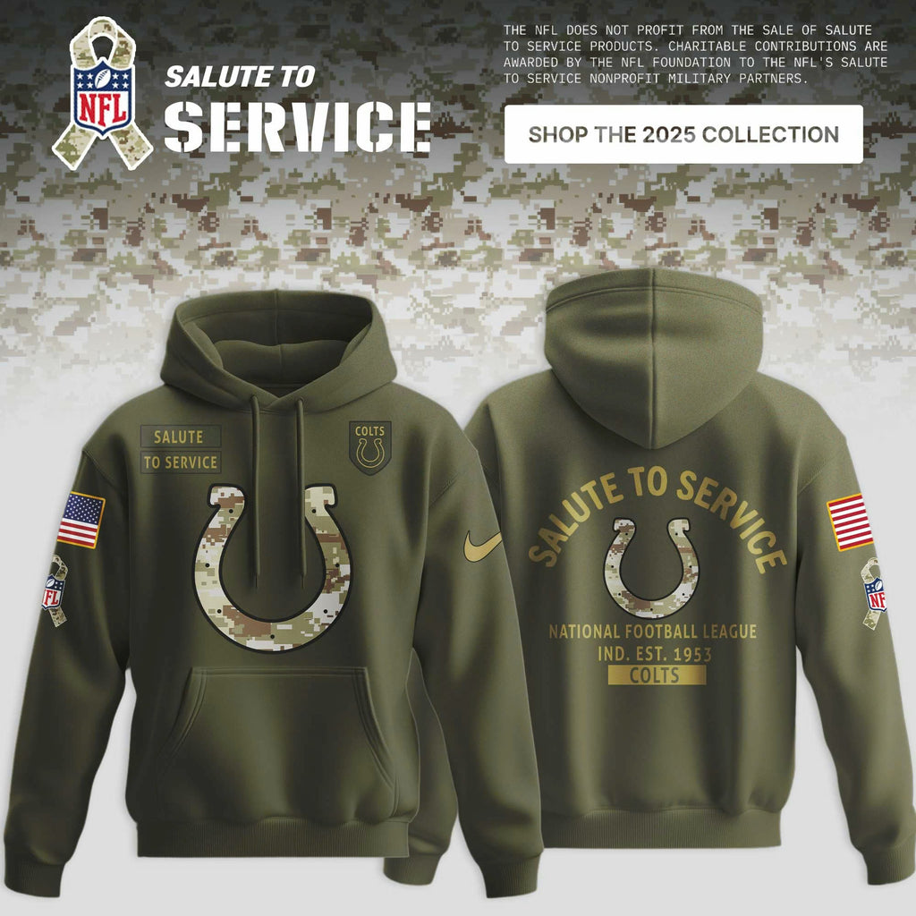 _ Indianapolis Colts Olive 2025 NFL Salute to Service Limited Hoodie