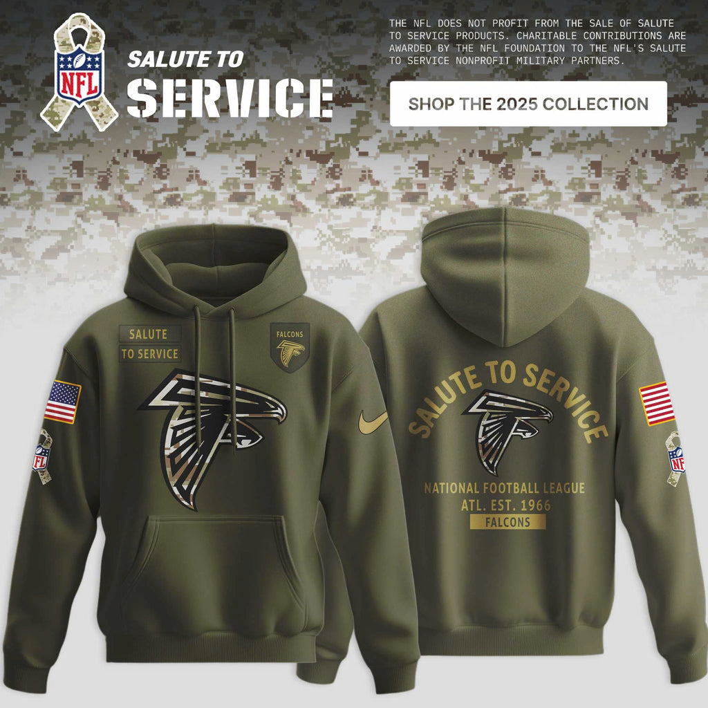 _ Atlanta Falcons Olive 2025 NFL Salute to Service Limited Hoodie