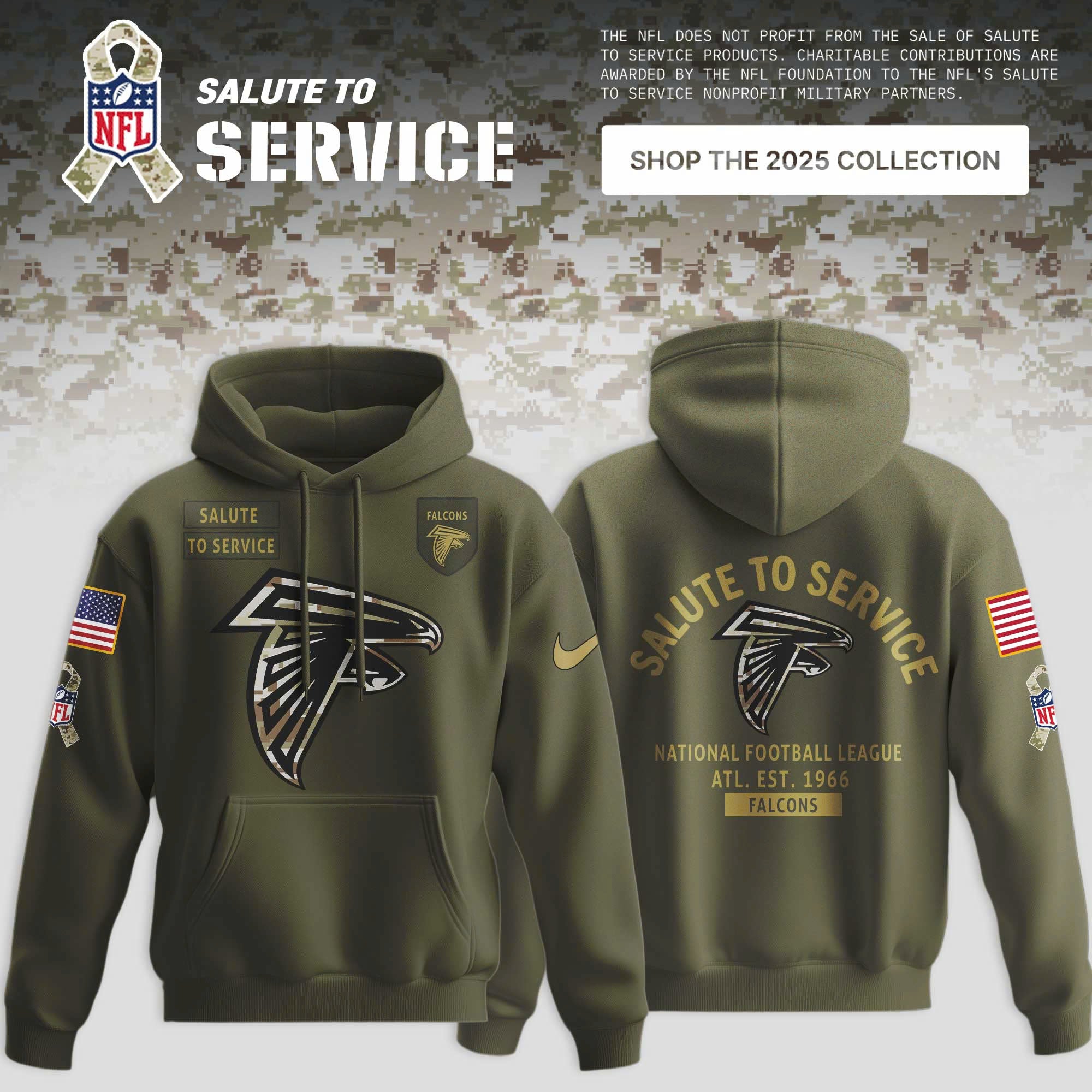 _ Atlanta Falcons Olive 2025 NFL Salute to Service Limited Hoodie