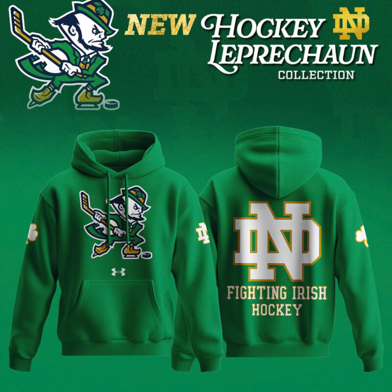 _ Notre Dame Fighting Irish Hockey Leprechaun Limited Editions Hoodie - Green