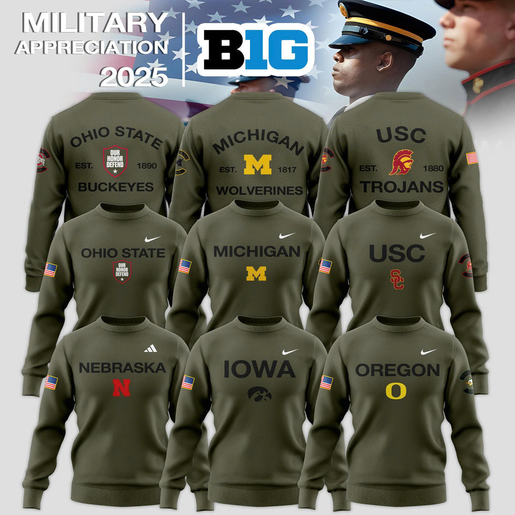 Big Ten Teams 2025 Military Appreciation Limited Edition Sweatshirt